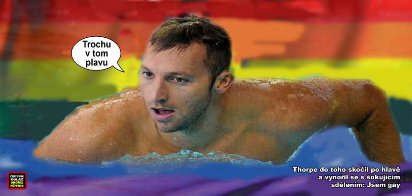 Homosexualisté slaví coming-out fenomenálního plavce. Navzdory tomu, že Ian Thorpe je ve skutečnosti hluboce nešťastným člověkem