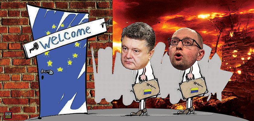 Pučisté jako krysy zahnané do kouta: Ukrajina se propadá do ekonomické a politické propasti. Jaceňukův kabinet se hroutí. Mají krach vyřešit boje na Donbasu a nepokoje v Moldavsku? Rusko je připraveno na střet