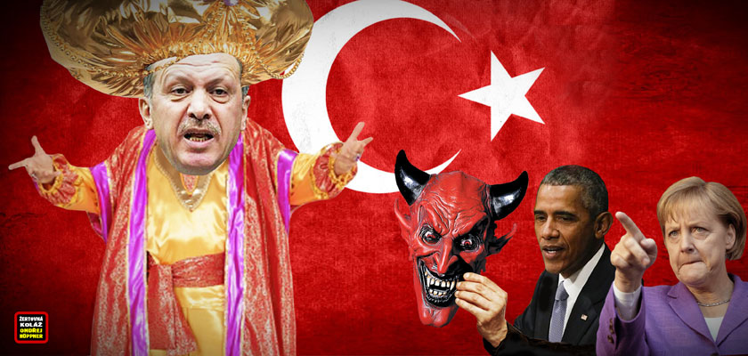 Pokrytecké lkaní Západu: Strůjce nezdařeného puče musíme ochránit. Erdogan prokázal: Jsem silný vůdce a islám je jen jeden. Turci mají demokracii, my ji ztrácíme. Lekce pro myslící