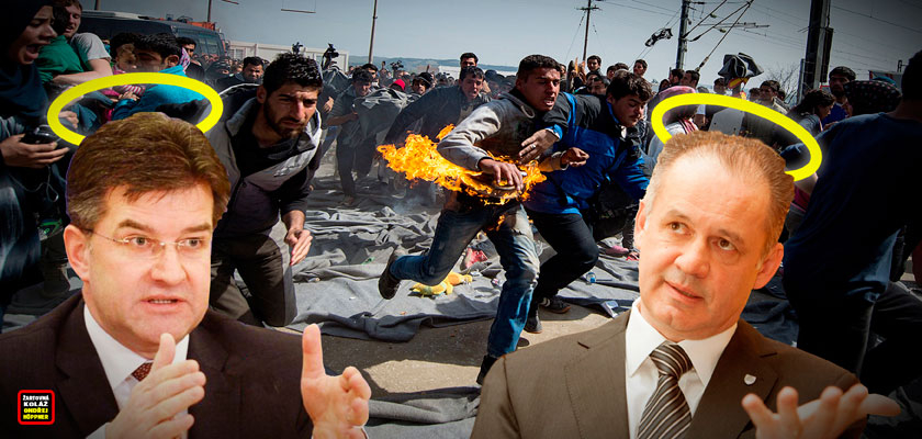 Slovenský prezident zachraňuje migranty: Vykašleme se na státní hranice! Za maskou humanisty se schovává srdceryvný pozér. Středoevropští lokajové se předvádějí v newyorském panoptiku