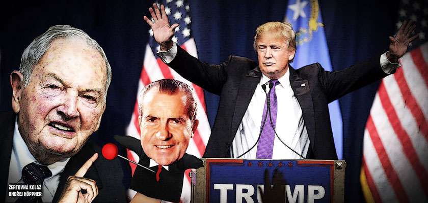 Temné pozadí nájemníků Bílého domu: Prezidenti jsou loutky Velkého Davida. Klasický příklad - aféra Watergate. Hraje se o GMO, půdu a korporace. Postaví se Donald Trump a jeho lidé Rockefellerovi? Skončí jako Nixon?