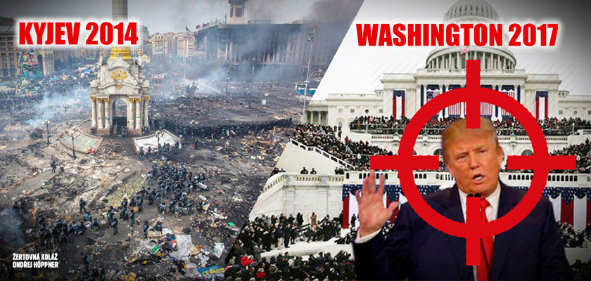 Trumpova inaugurace: Válka v ulicích Washingtonu? Kavárna v akci: Chaos, barikády, plyn a zapalování aut. Putin: Chtějí druhý Majdan! Proměna klauna v úchyla. CIA prahne po pomstě