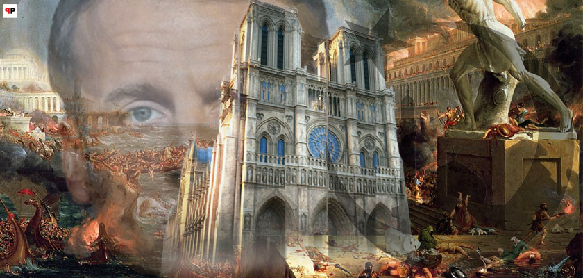 Znamení všeho, co ztrácíme: Mene Tekel. Notre Dame zapálena? Nejen duše Francie umírá. Hysterie ubohých bělochů. Muslimové na pochodu. Hoří křesťanství i celá západní civilizace